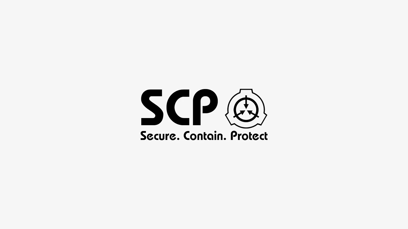 The official SCP Foundation logo, reading 'SCP: Secure. Contain. Protect.'