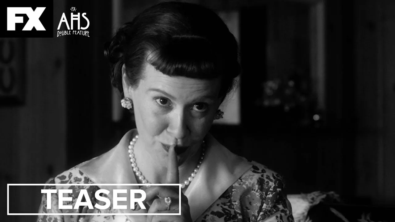 A woman in black-and-white period footage faces the camera beside the FX Double Feature: Death Valley teaser label.