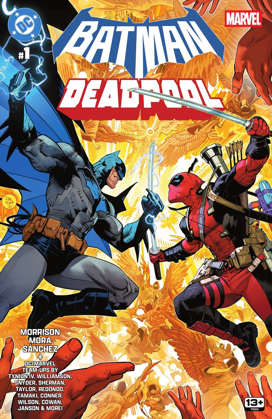 Cover of DC/Marvel: Batman/Deadpool #1, art by Dan Mora.
