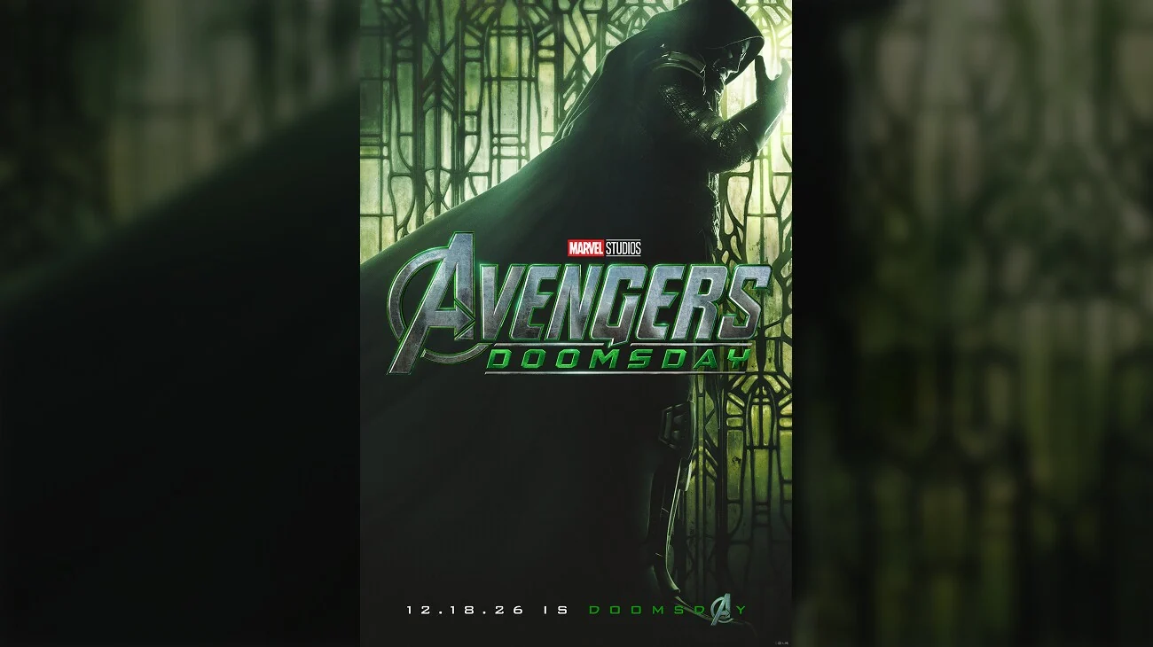 Doctor Doom in green armor and cloak in Avengers: Doomsday promotional artwork