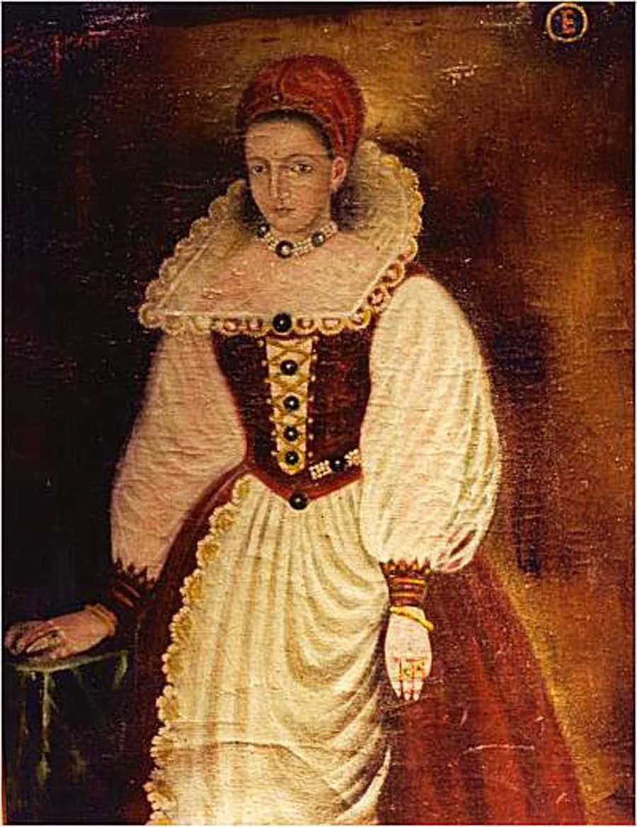 Historical portrait copy of Countess Elizabeth Báthory, based on a lost 1585 original.