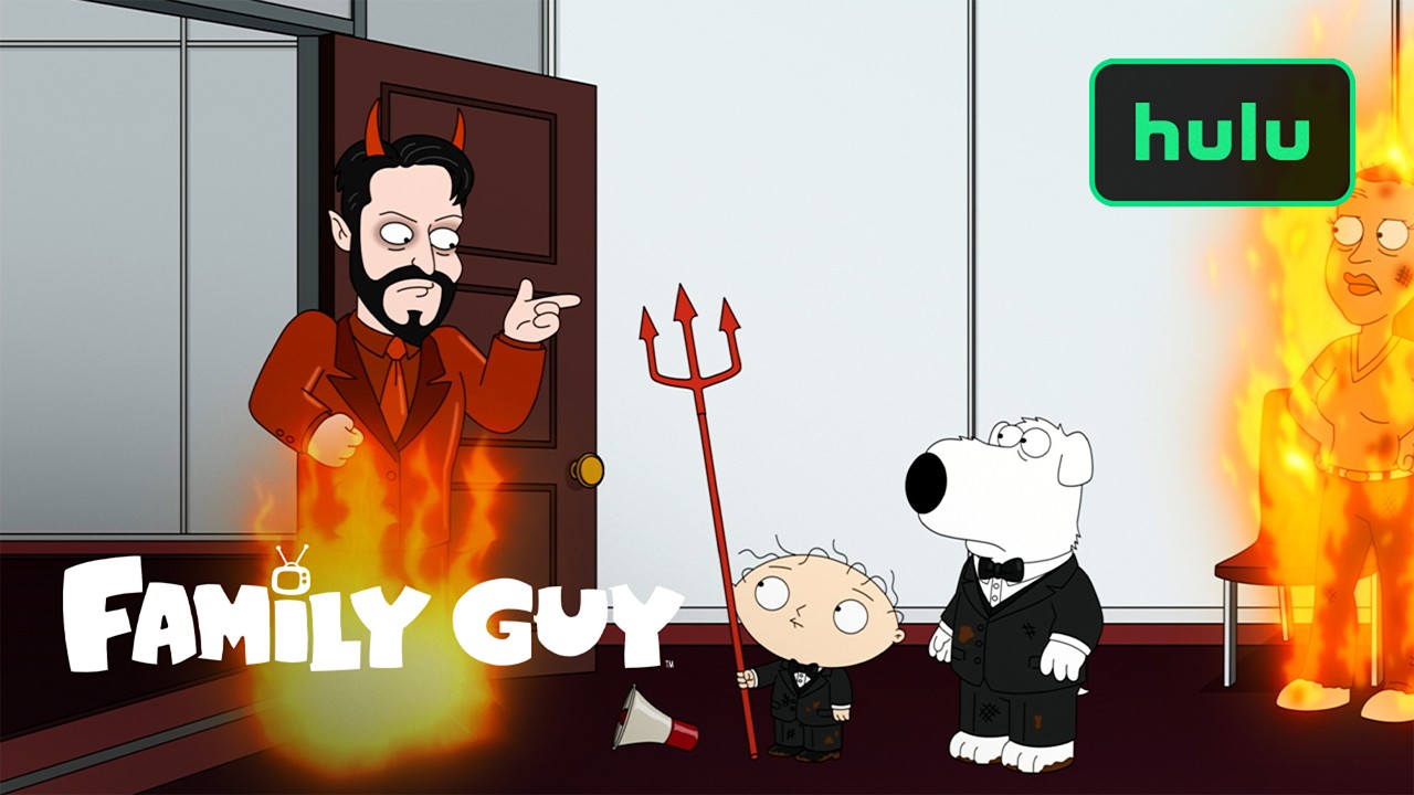 The Devil faces Stewie and Brian in Hulu's official trailer image for Family Guy: Happy Hell-o-ween.