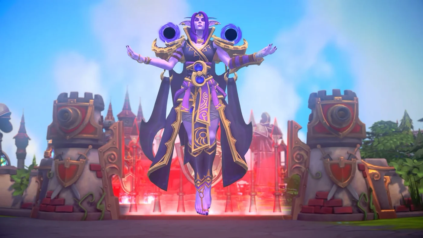 Blizzard Entertainment In-game screenshot of Xal’atath’s Heroes of the Storm model, shown during the BlizzCon 2026 Opening Ceremony reveal.