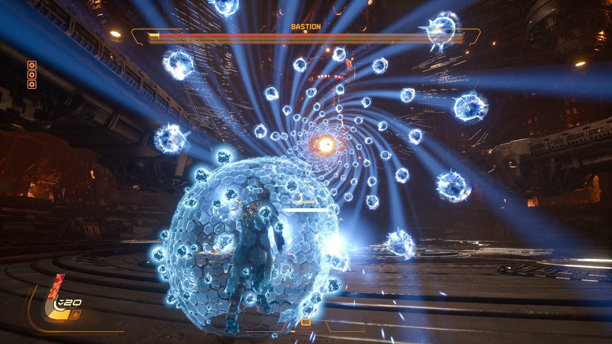 Official gameplay screenshot from Housemarque's Saros on PS5.