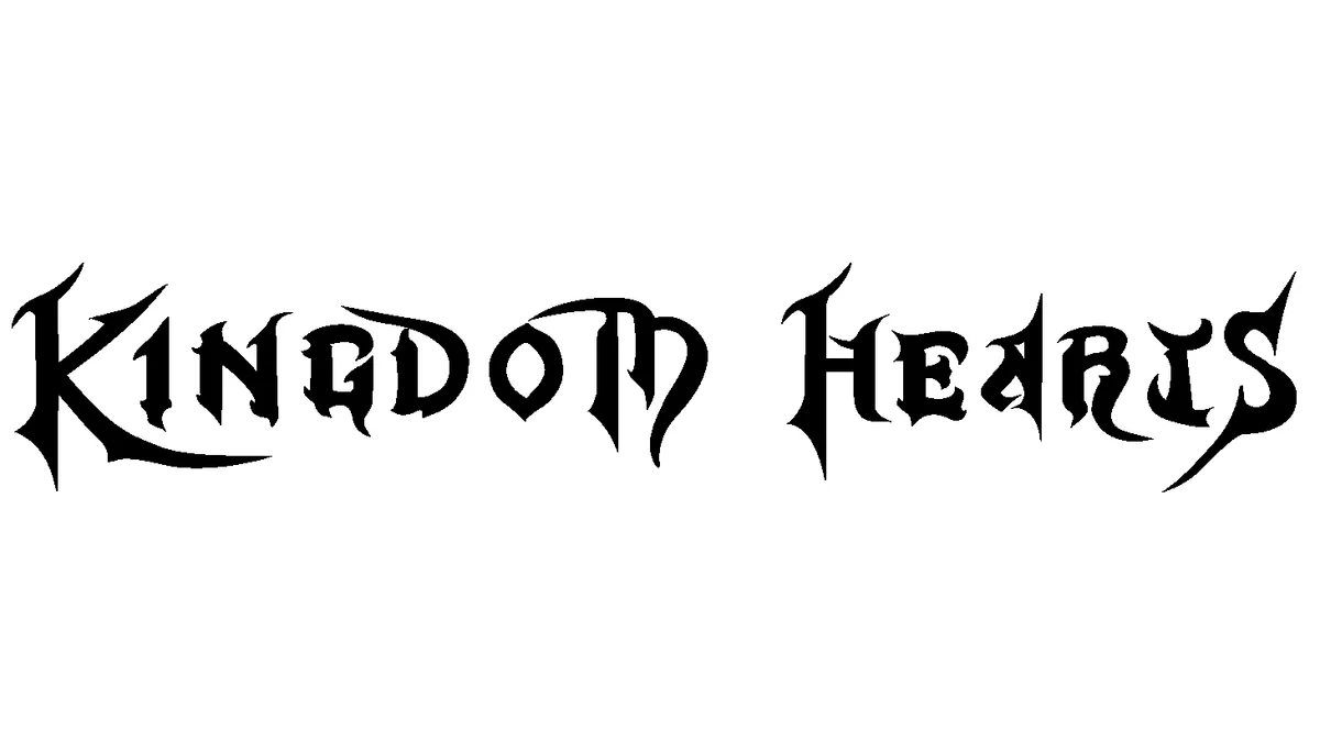 The Kingdom Hearts franchise wordmark in black on a white background.