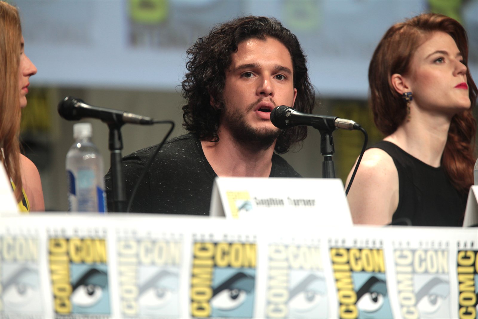 Kit Harington speaking at a Comic-Con panel