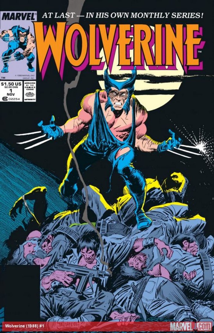 Cover of Wolverine (1988) #1, the character's first ongoing solo series, set in Madripoor.