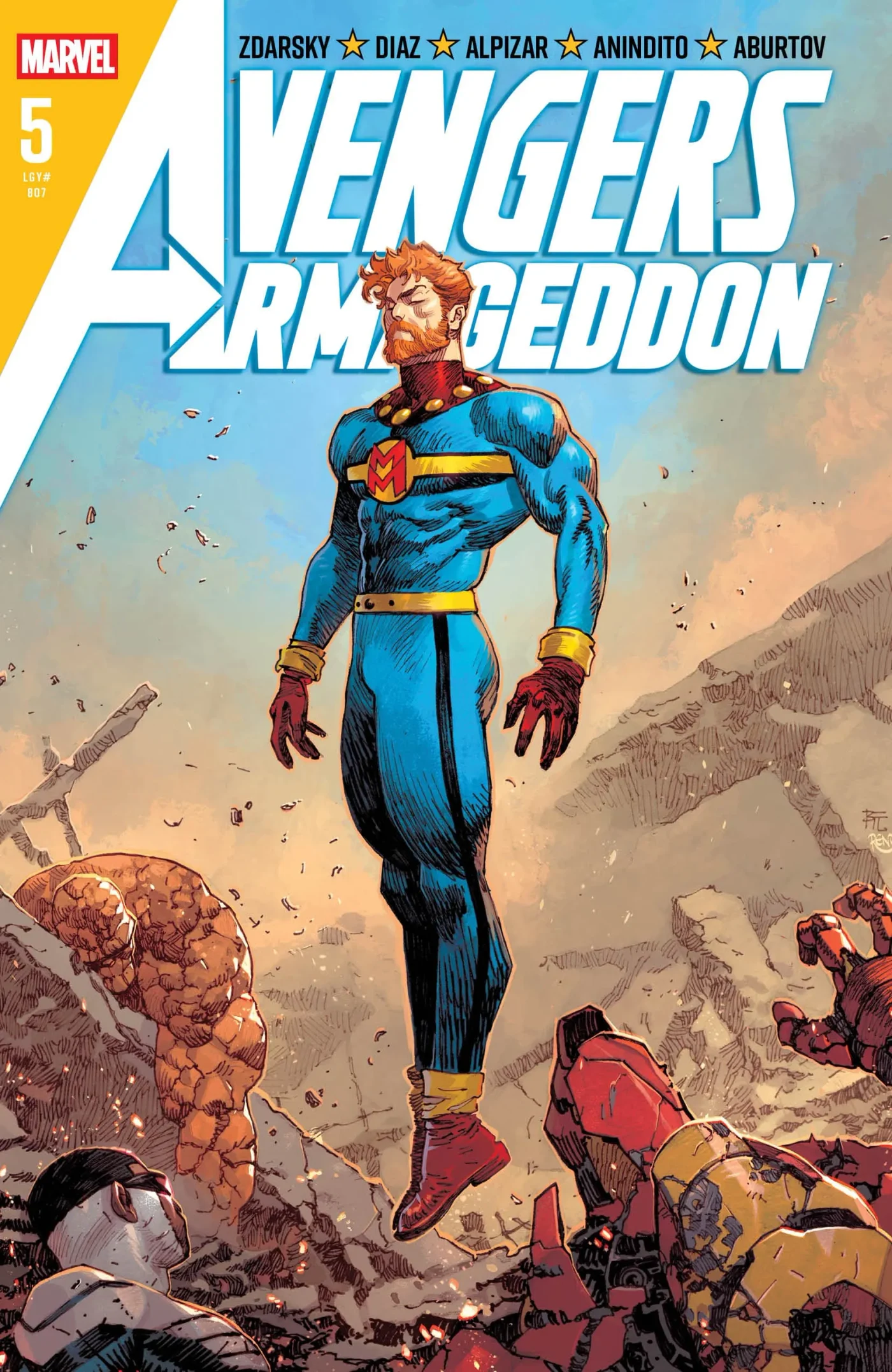 Cover for Avengers: Armageddon #5 by Dike Ruan, showing David Colton as Miracleman.