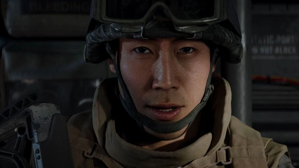 A South Korean soldier in combat gear in an official Call of Duty: Modern Warfare 4 campaign trailer still.