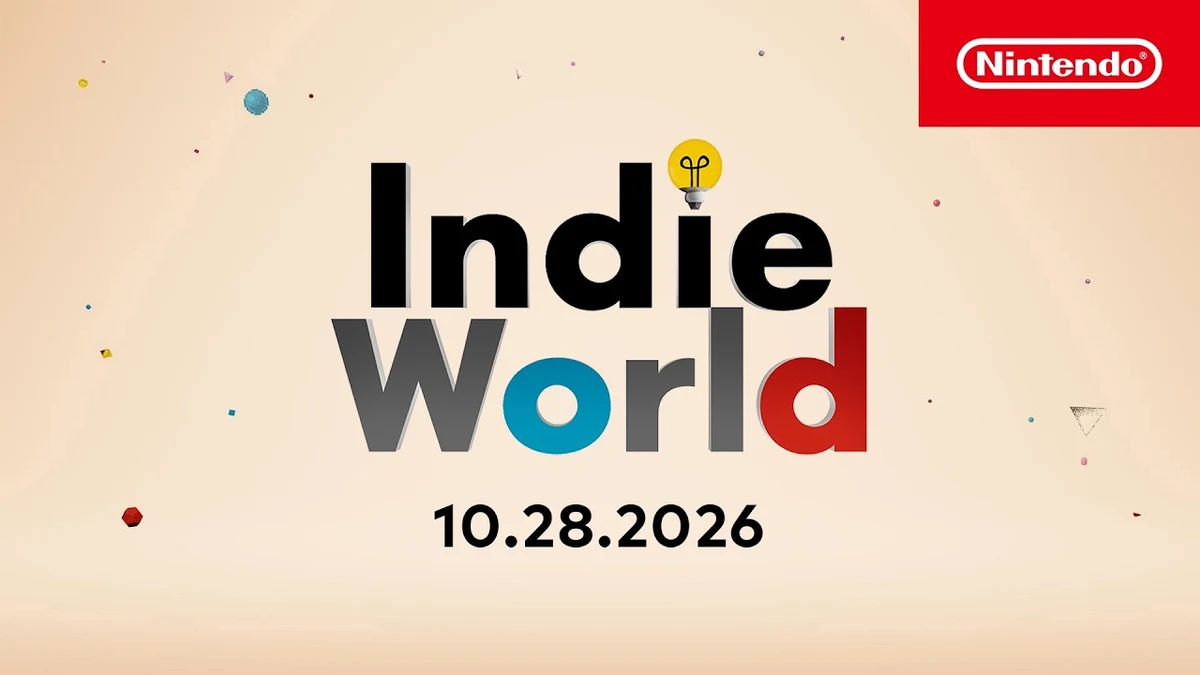 Nintendo’s official Indie World Showcase promotional graphic showing the October 28, 2026 date beneath the Indie World logo.