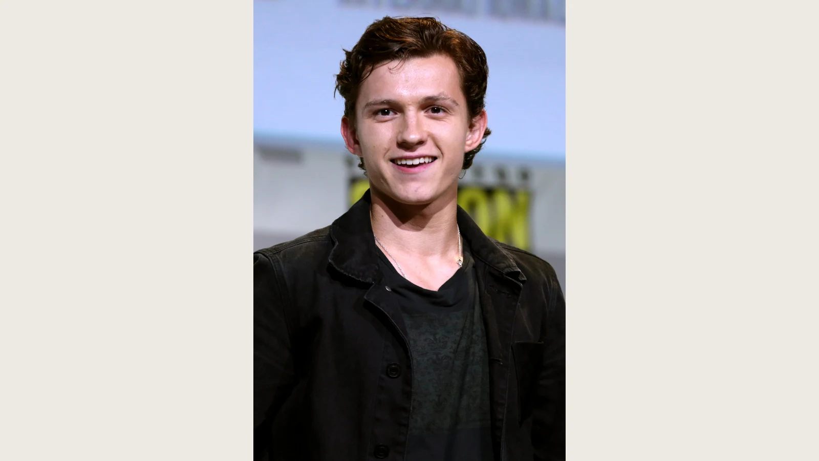 Tom Holland at the Spider-Man: Homecoming panel at San Diego Comic-Con in 2016.