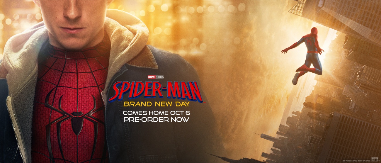 Sony Pictures home-release artwork showing Peter Parker, Spider-Man and the October 6 digital date.