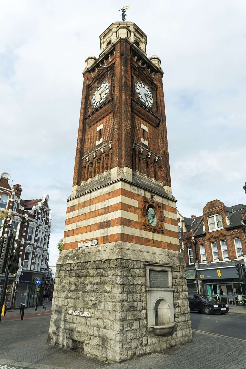 The clock tower in Crouch End, North London.