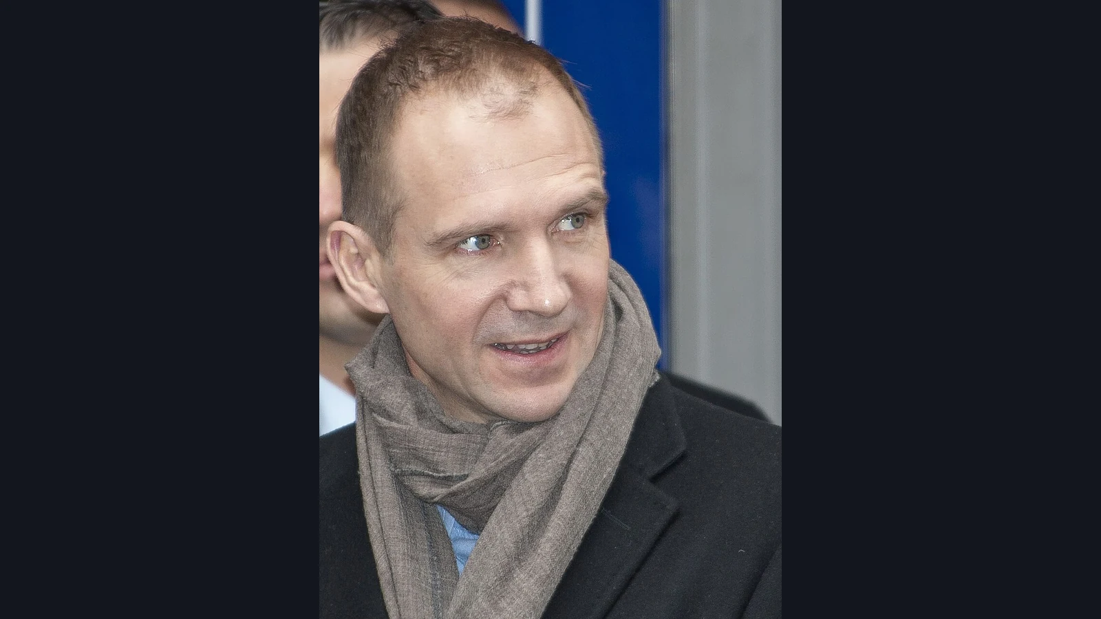 Ralph Fiennes at a Coriolanus press conference.