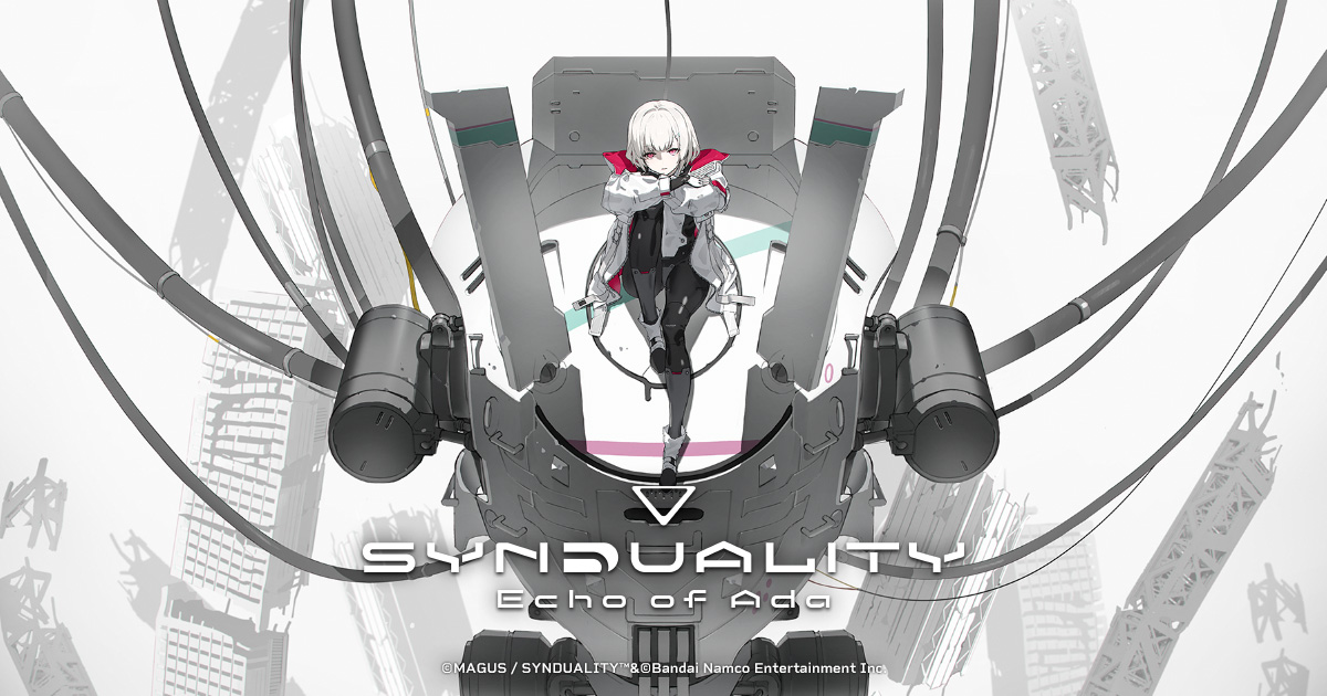 Official SYNDUALITY Echo of Ada artwork with a Magus standing inside a CRADLECOFFIN.