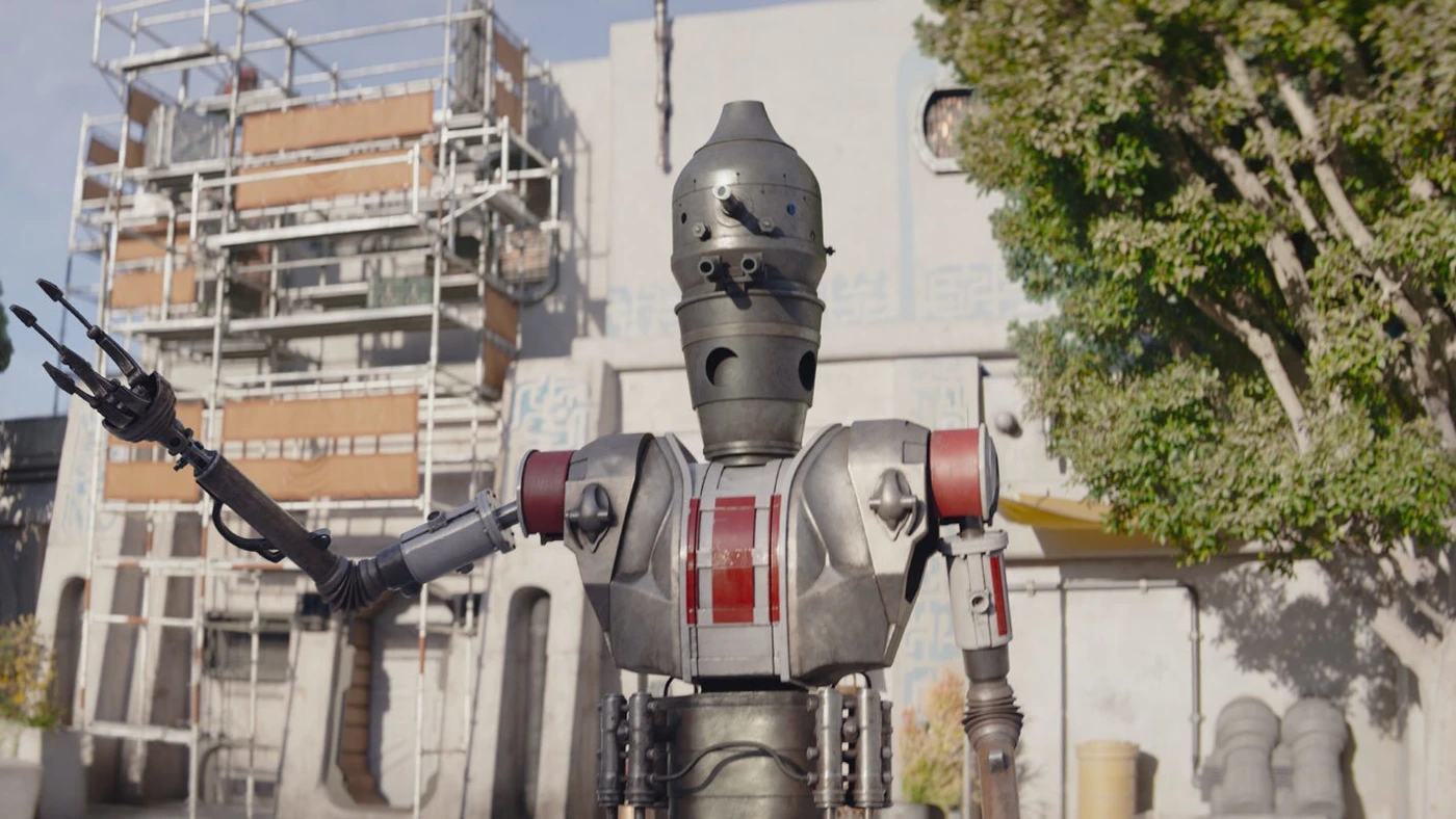 IG-11, the Mandalorian droid voiced by Taika Waititi, in official Lucasfilm character imagery.