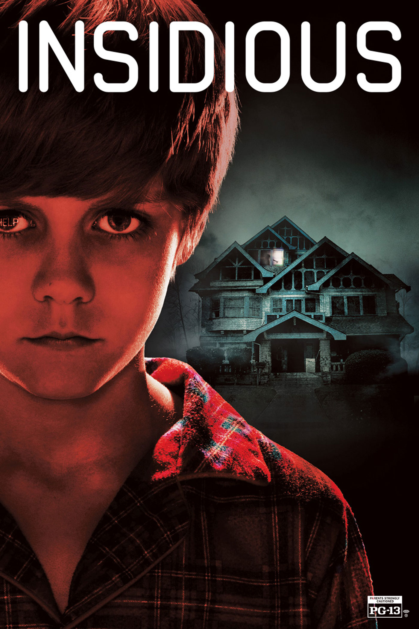 Official Insidious poster featuring Dalton Lambert in front of the haunted family home.