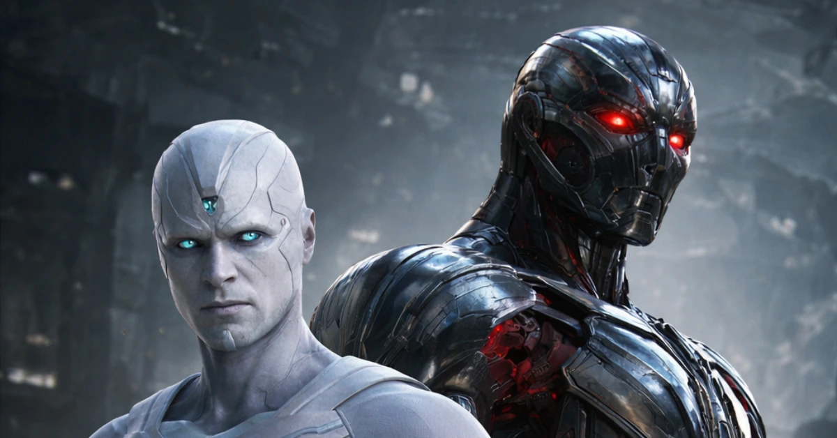 White Vision and Ultron