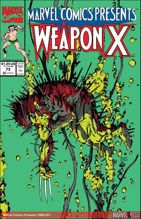Cover of Marvel Comics Presents (1988) #73, the issue where the adamantium bonding process begins.