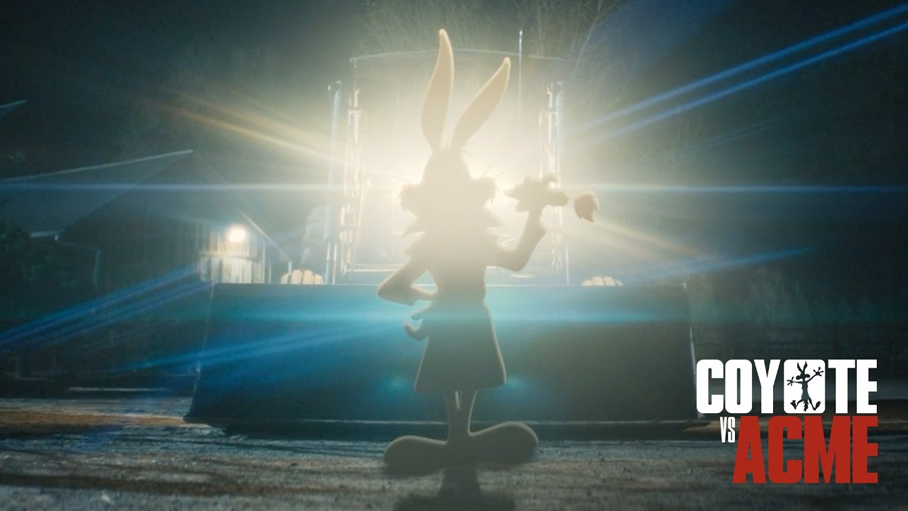 Wile E. Coyote’s silhouette in an official Coyote vs. Acme promotional image.