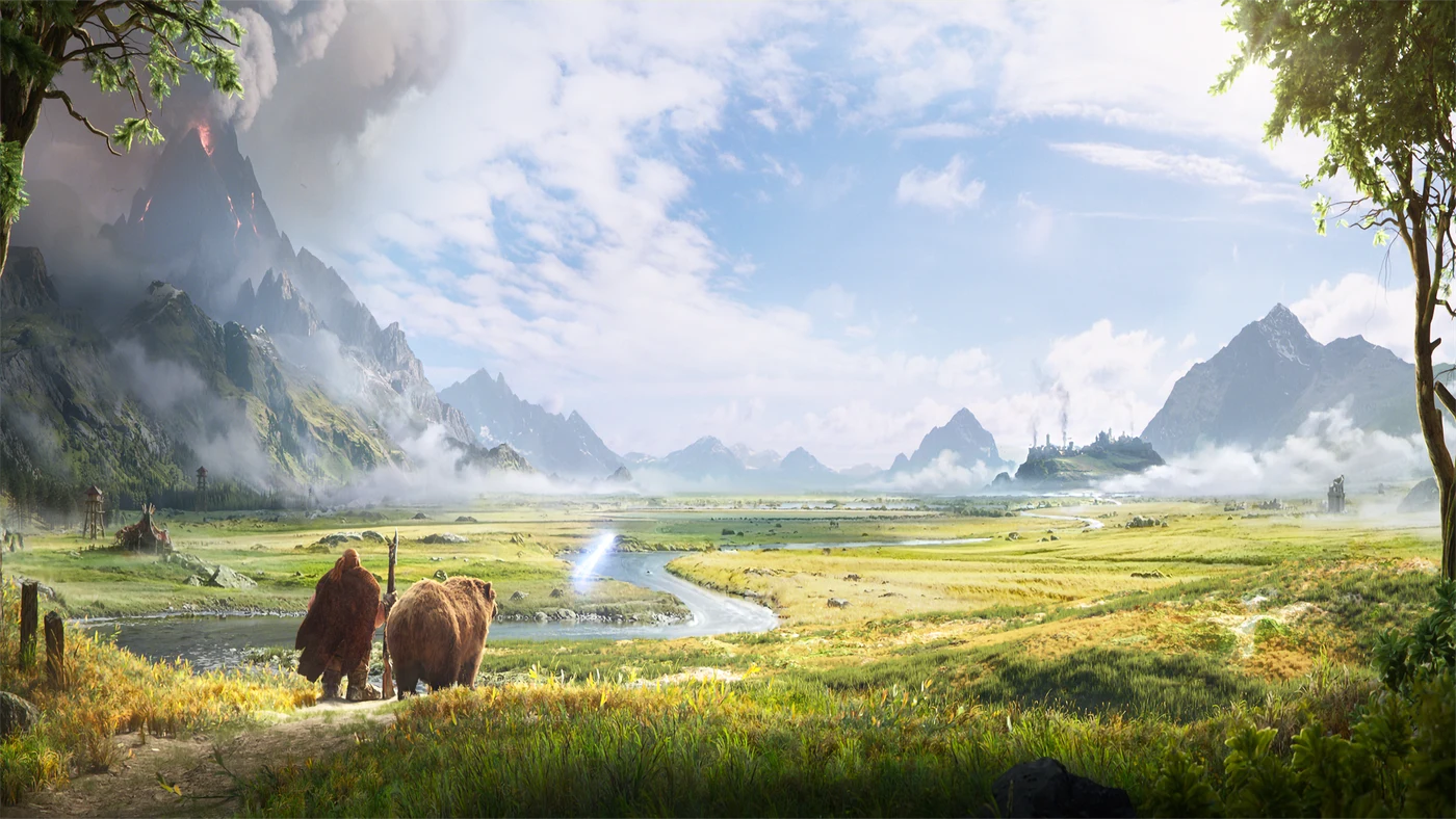 Blizzard Entertainment A wide view of a misty valley with mountains, a river, and a distant fortified settlement, representative of World of Warcraft: Forever’s classic-era Azeroth setting.
