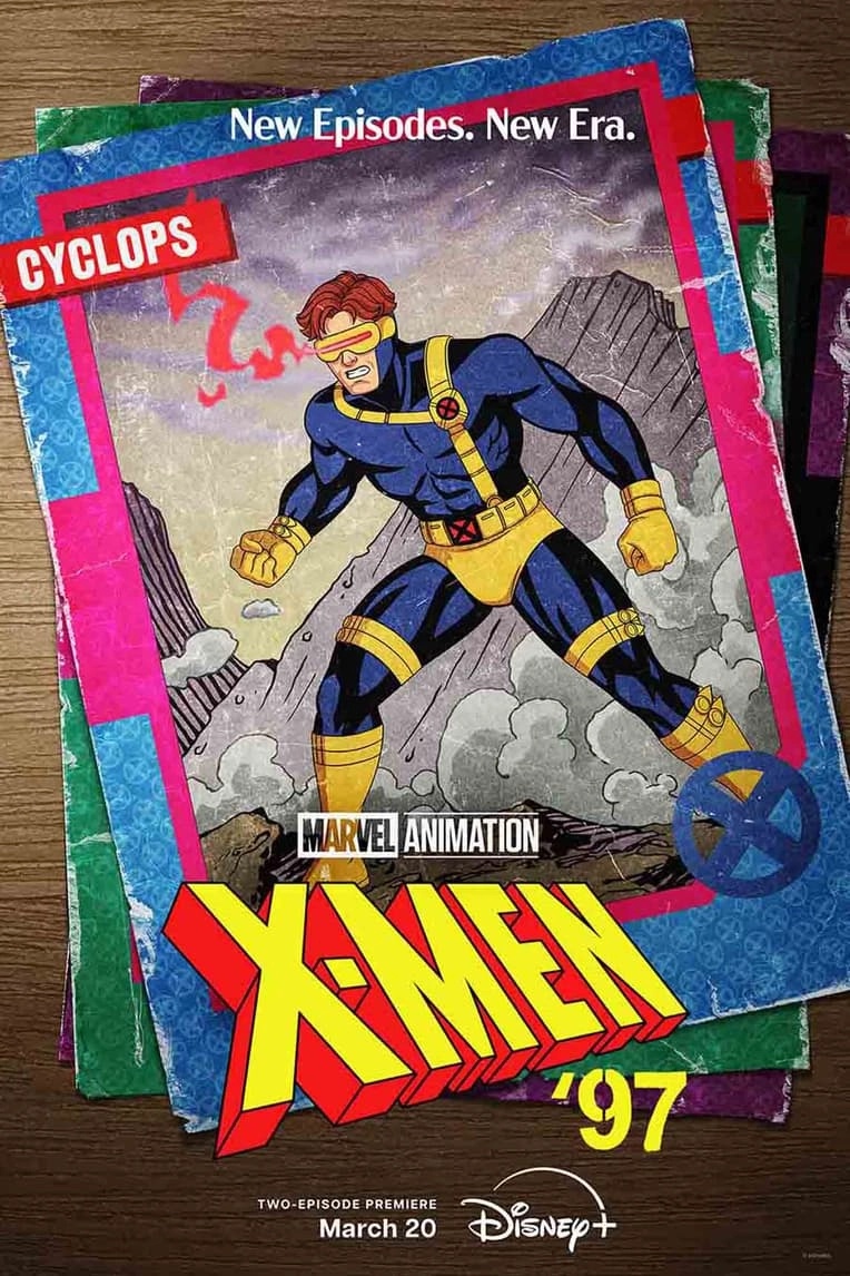 Cyclops in an official X-Men '97 character poster.