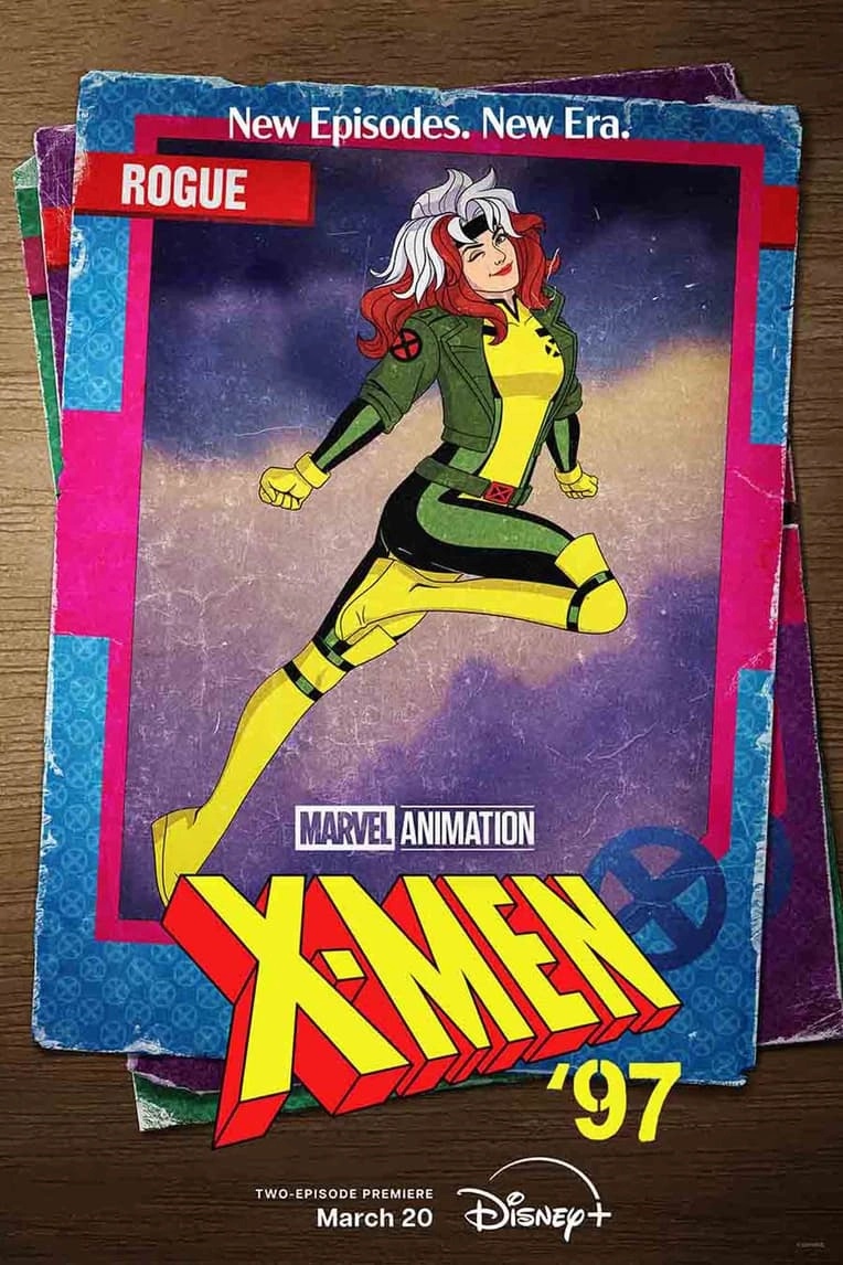 Rogue in an official X-Men '97 character poster.