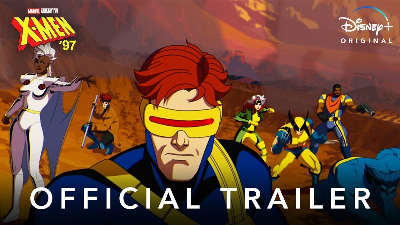 Cyclops, Storm, Rogue, Wolverine, Beast, Gambit and Jubilee in official X-Men '97 artwork.